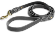 Golden Retriever Leather Dog Leash Double Braided 3/4 Inch
