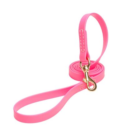 Pink Waterproof Golden Retriever Leash Made of Biothane