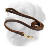 Leather Golden Retriever Leash Stitched Design