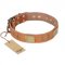 "The Middle Ages" FDT Artisan Handcrafted Tan Leather Golden Retriever Collar