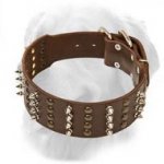 Super Exclusive Leather Collar with Spikes and Studs