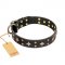 "A La Mode" FDT Artisan Handcrafted Black Leather Golden Retriever Collar