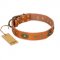 "Dandy Pet" FDT Artisan Handcrafted Tan Leather Golden Retriever Collar