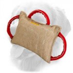 Jute Golden Retriever Bite Pad with 3 Comfortable Handles