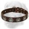 Gorgeous Design Leather Collar with Blue Stones