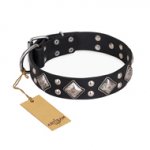 "Smart Geometry" FDT Artisan Studded Leather Golden Retriever Collar