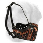 Magma Painted Leather Golden Retriever Muzzle