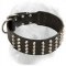 Perfect Leather Collar with Nickel Pyramids