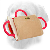 Pro Golden Retriever Bite Pillow with Removable Leather Cover