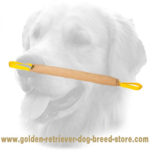 Easy to Clean Large Leather Golden Retriever Bite Tug