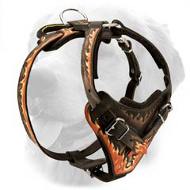 Original Leather Harness with Fire Flames