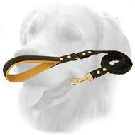 Golden Retriever Leather Leash Braided 20 mm