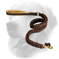 Anti-Pulling Braided Design Leather Golden Retriever Leash  Anti-Pulling Braided Design Leather Golden Retriever Leash