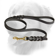Handcrafted Braided Leather Golden Retriever Leash  Handcrafted Braided Leather Golden Retriever Leash