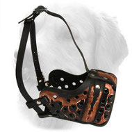 Magma Painted Leather Golden Retriever Muzzle