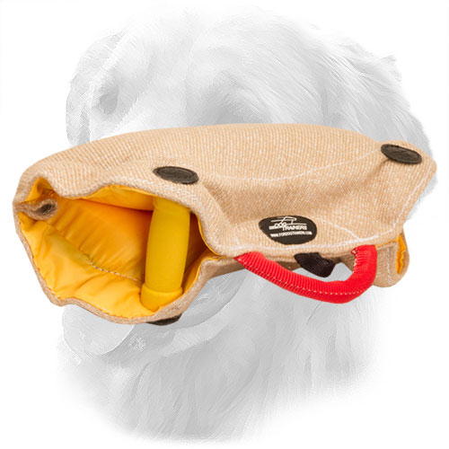 Eco-Friendly Jute Golden Retriever Bite Builder with Inside Handles