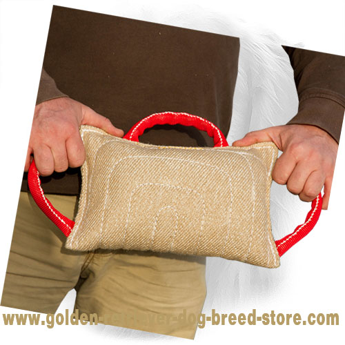  Jute Golden Retriever Bite Pad with Three Comfortable Handles