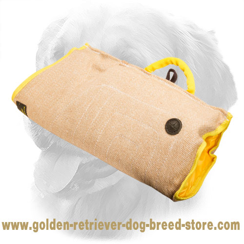 Jute Golden Retriever Bite Sleeve with Comfy Handles