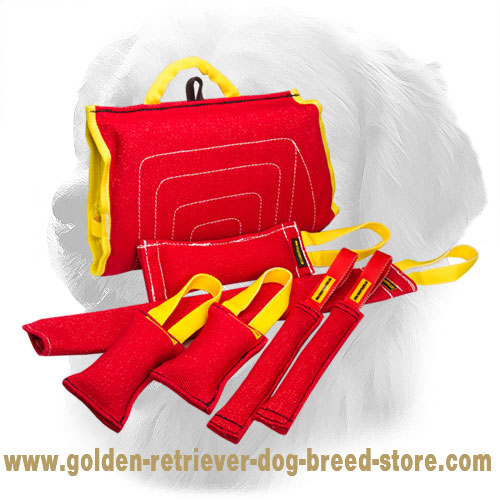 French Linen Golden Retriever Bite Training Set of Lightweight Tugs