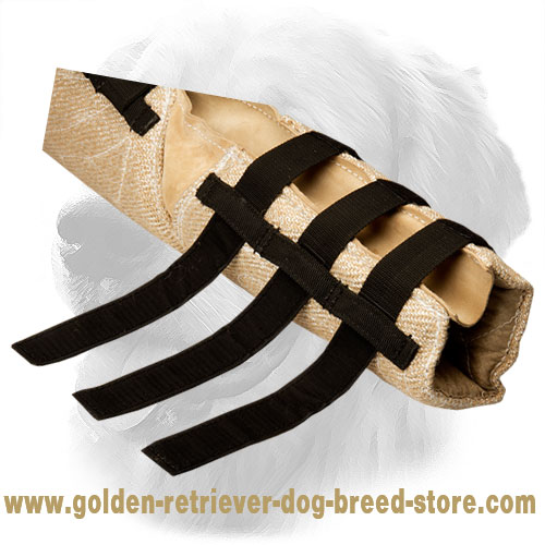 Velcro Closure to Fit Arm Snug on Jute Golden Retriever Bite Sleeve