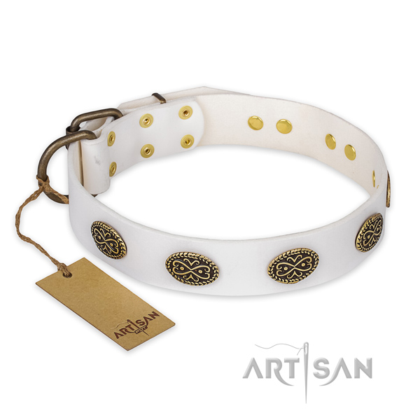 Fine quality leather dog collar with durable buckle