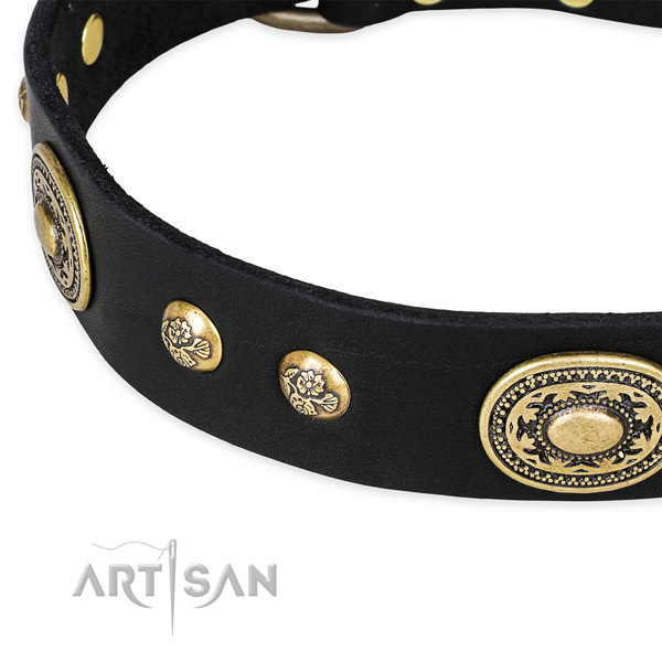 Handcrafted full grain natural leather collar for your stylish dog