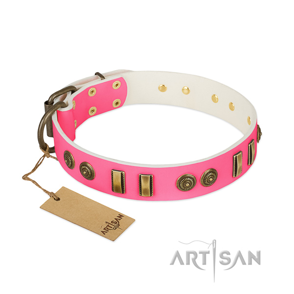 Perfect fit full grain leather collar for your canine