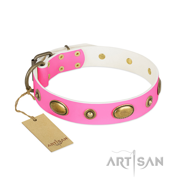 Adjustable genuine leather collar for your pet