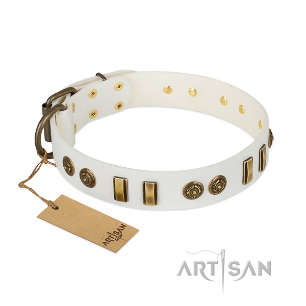 Inimitable natural leather collar for your canine