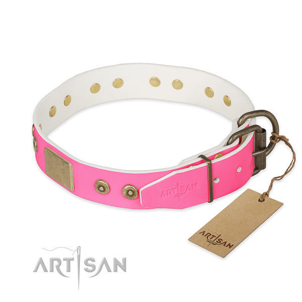 Reliable studs on comfy wearing dog collar