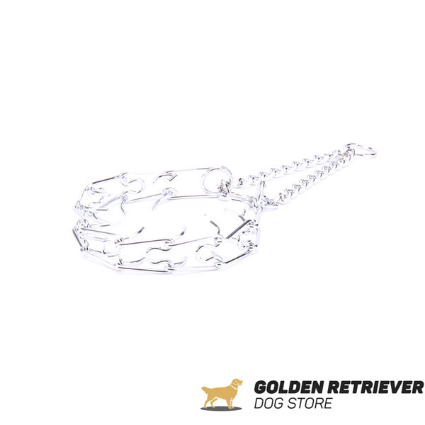 Premium-quality chrome plated pinch collar for training