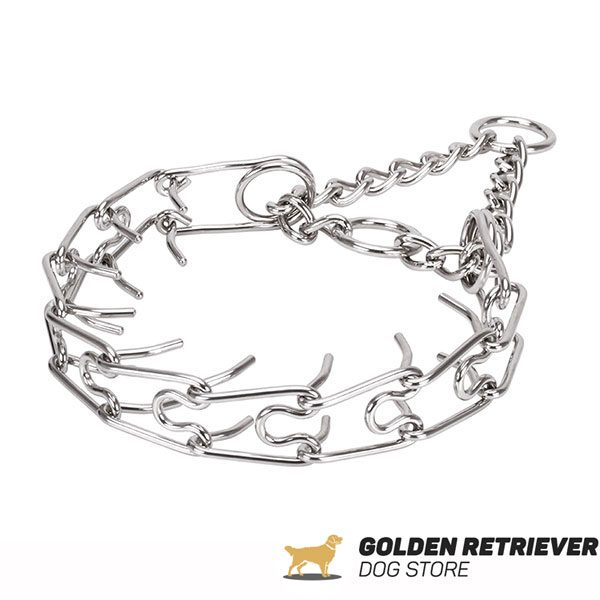 Dog pinch collar of strong stainless steel for large canines