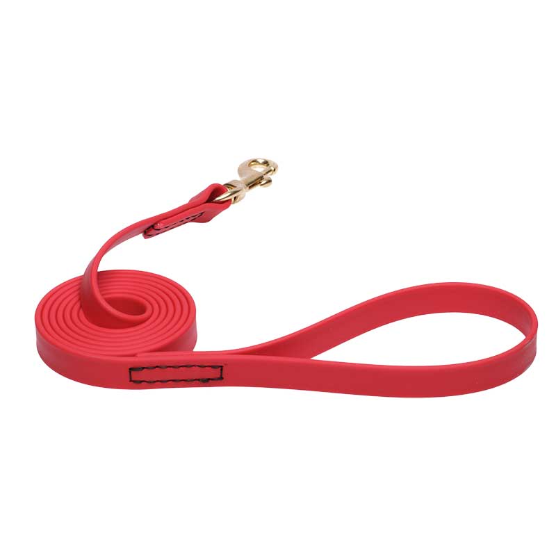 Red Waterproof Golden Retriever Leash Made of Biothane