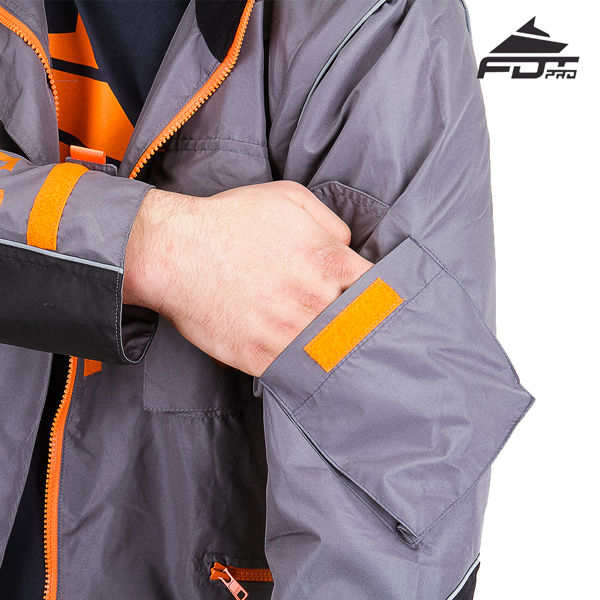 Grey Professional Design Dog Tracking Jacket with Handy Sleeve Pocket