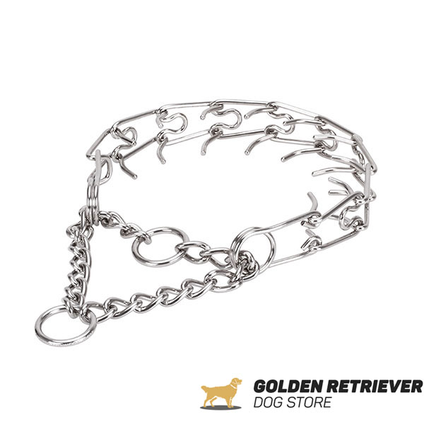 Dog pinch collar with stainless steel removable links for medium pets