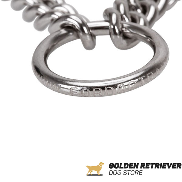 Stainless steel dog prong collar with rust proof O-ring