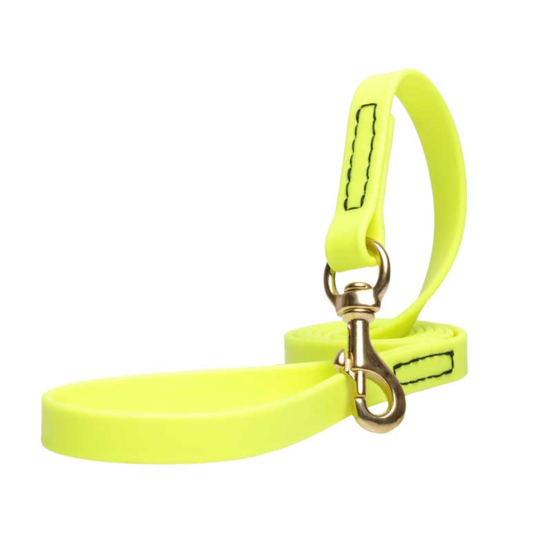 Yellow Waterproof Golden Retriever Leash Made of Biothane