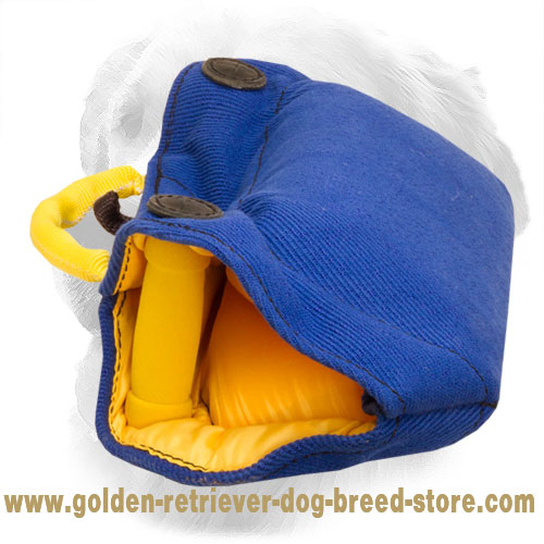 French Linen Golden Retriever Bite Builder with Inside Handles