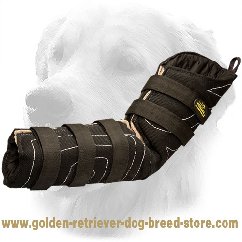 Stitched Hidden Protection French Linen Golden Retriever Bite Sleeve - Click Image to Close