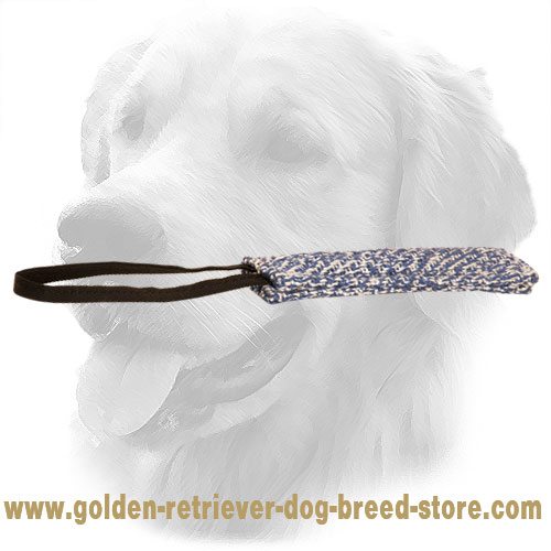 Puppy French Linen Golden Retriever Bite Tug with One Handle