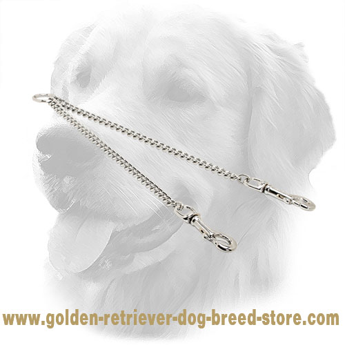 Chrome Plated Golden Retriever Coupler for Walking 2 Dogs - Click Image to Close
