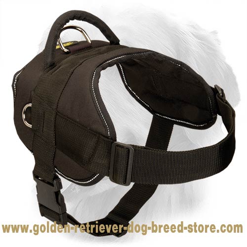 Golden Retriever Nylon multi-purpose dog harness- tracking/pulling