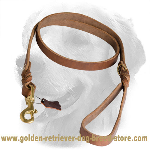 Elegant Design Leather Golden Retriever Leash