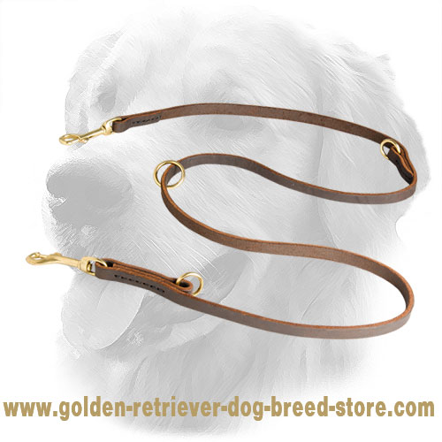 Multifunctional Leather Golden Retriever Leash