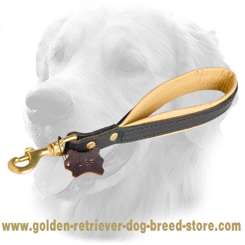 Short Leather Golden Retriever Leash
