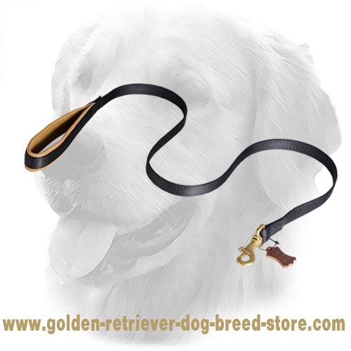 Golden Retriever Nylon Leash Nappa Padded Handle