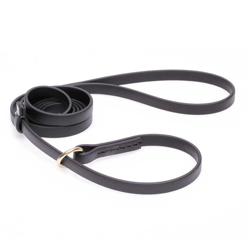 Black Biothane Golden Retriever Leash and Collar Combo