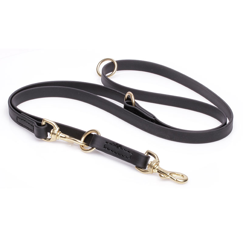 Multipurpose Black Biothane Golden Retriever Leash for over 7 Different Activities