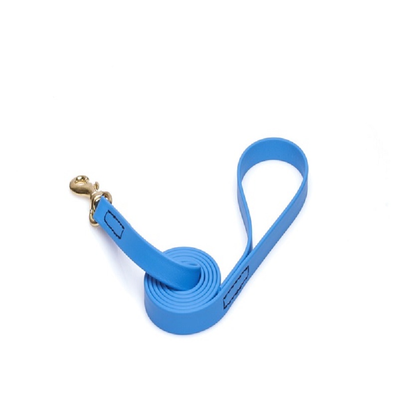 Blue Waterproof Golden Retriever Leash Made of Biothane