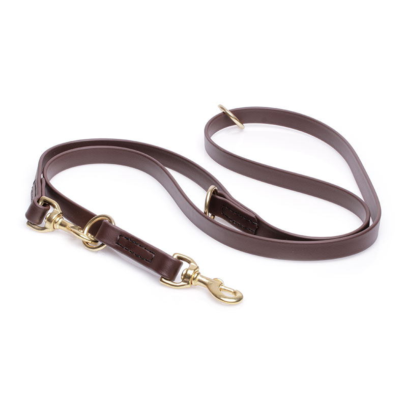 Multipurpose Brown Biothane Golden Retriever Leash for over 7 Different Activities